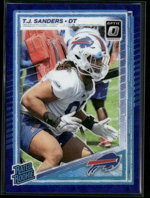 2025 Donruss Optic #226 T.J. Sanders Rookie Purple Scope
