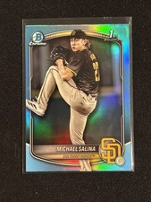 2025 Michael Salina 1st Bowman Chrome Sky Blue Refractor Padres