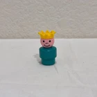 Vtg Fisher Price Little People #993 Castle Prince King Wood Figure Yellow Crown