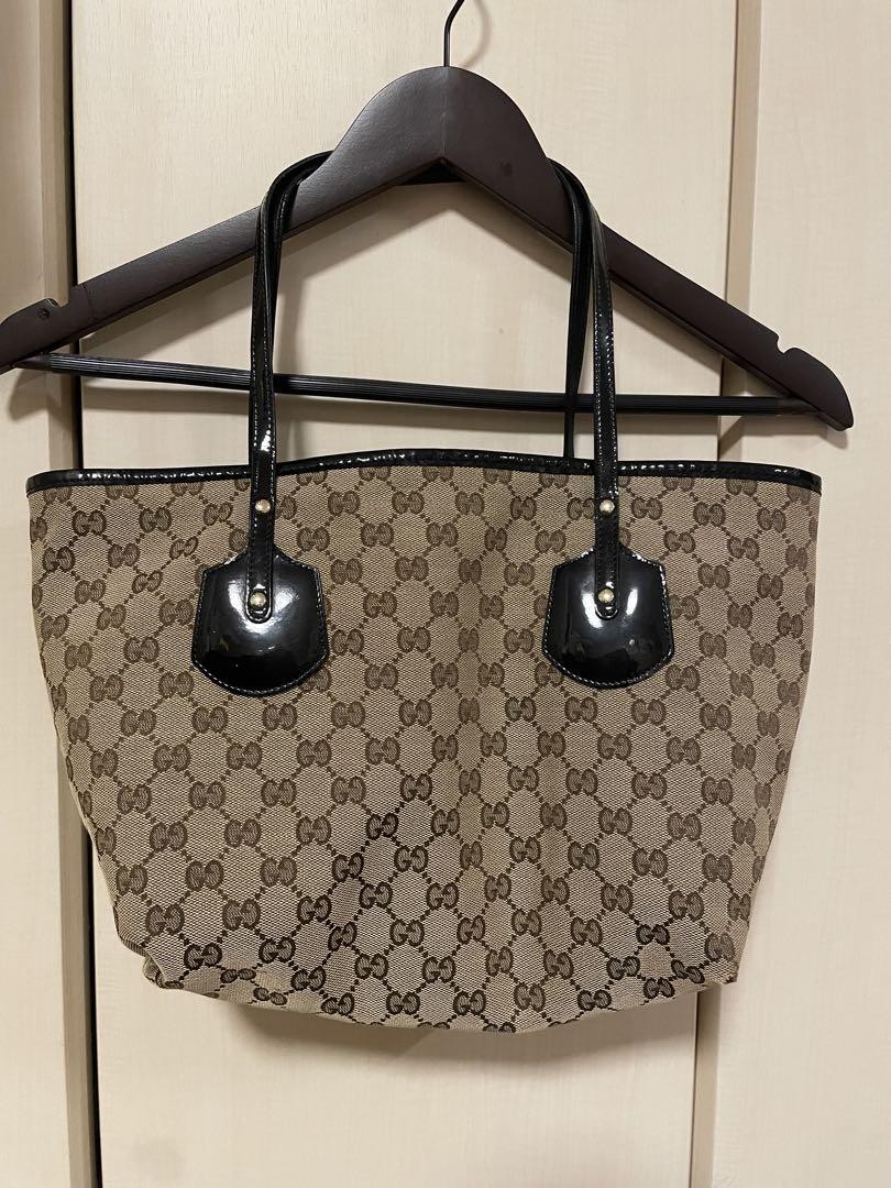 Gucci GG Monogram Handbag in Beige and Black