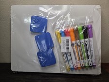 6 Pack Whiteboard With Erasable Markers And Erasers New Dry Erase