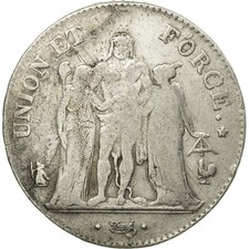 Coin, France, Union et Force, 5 Francs, An 10, Paris, S, Silver, KM:639.1
