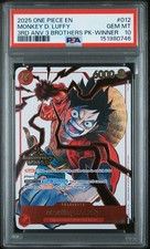 2025 ONE PIECE 3RD ANNIVERSARY TOURNAMENT 3 BROTHERS PACK MONKEY D. LUFFY PSA 10