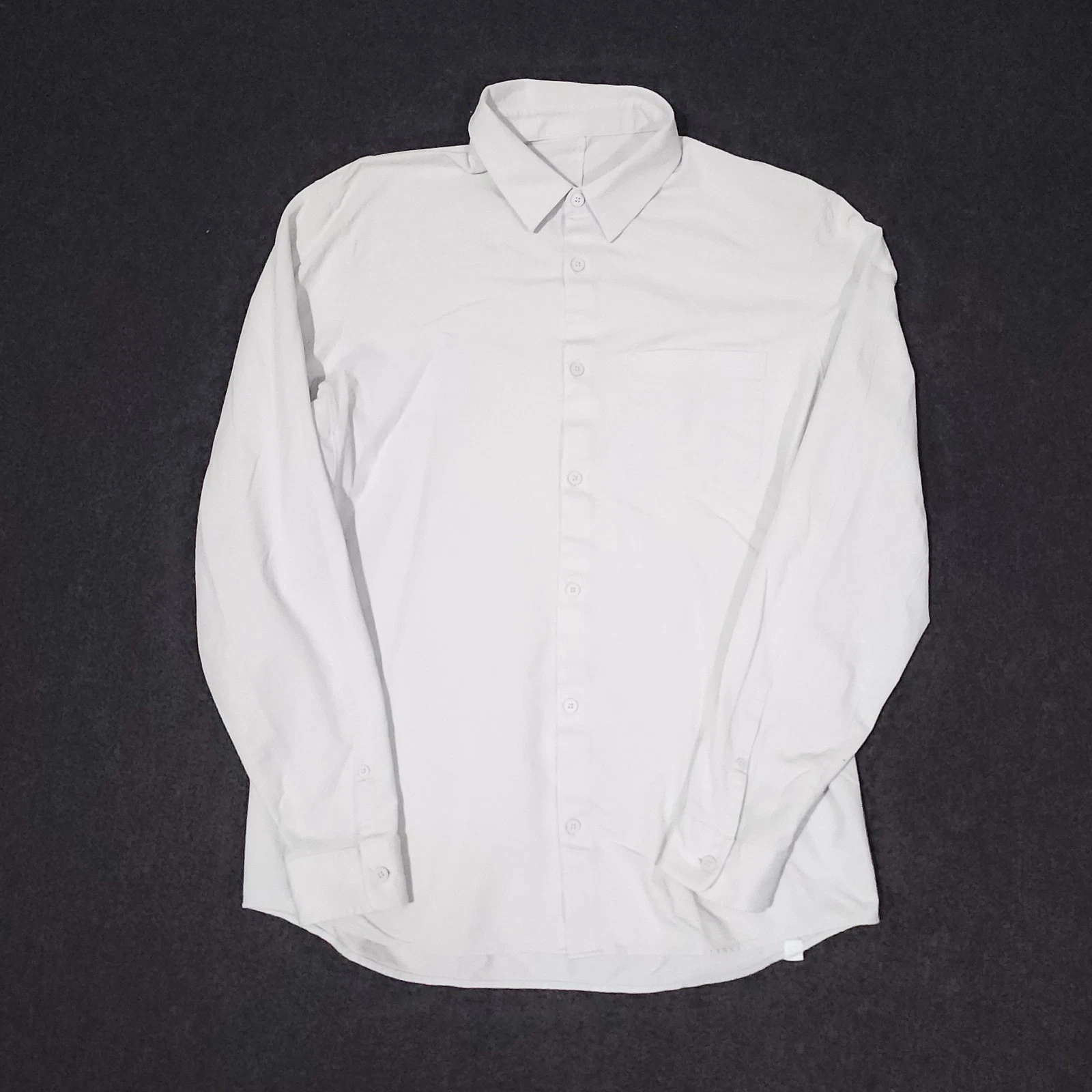 Lululemon New Venture Shirt Men Large White Performance Stretch Tech Long Sleeve