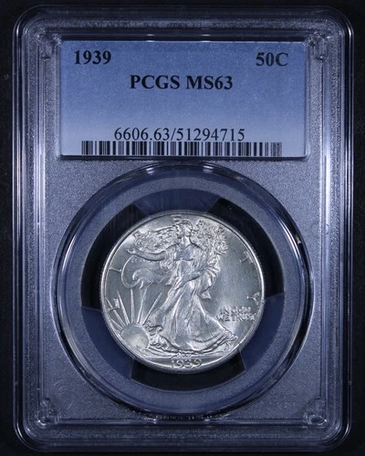 1939 Walking Liberty Half Dollar - 50c PCGS MS63 - Nice Example!