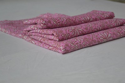 NO TARRIF CHARGES 100%   Sanganeri Hand Print 100%Cotton 20 Yard Fabric ZK-11*