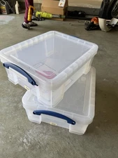 Really Useful Box 17L Storage Container with Lid and Clip Lock Handles, (2 Pack)