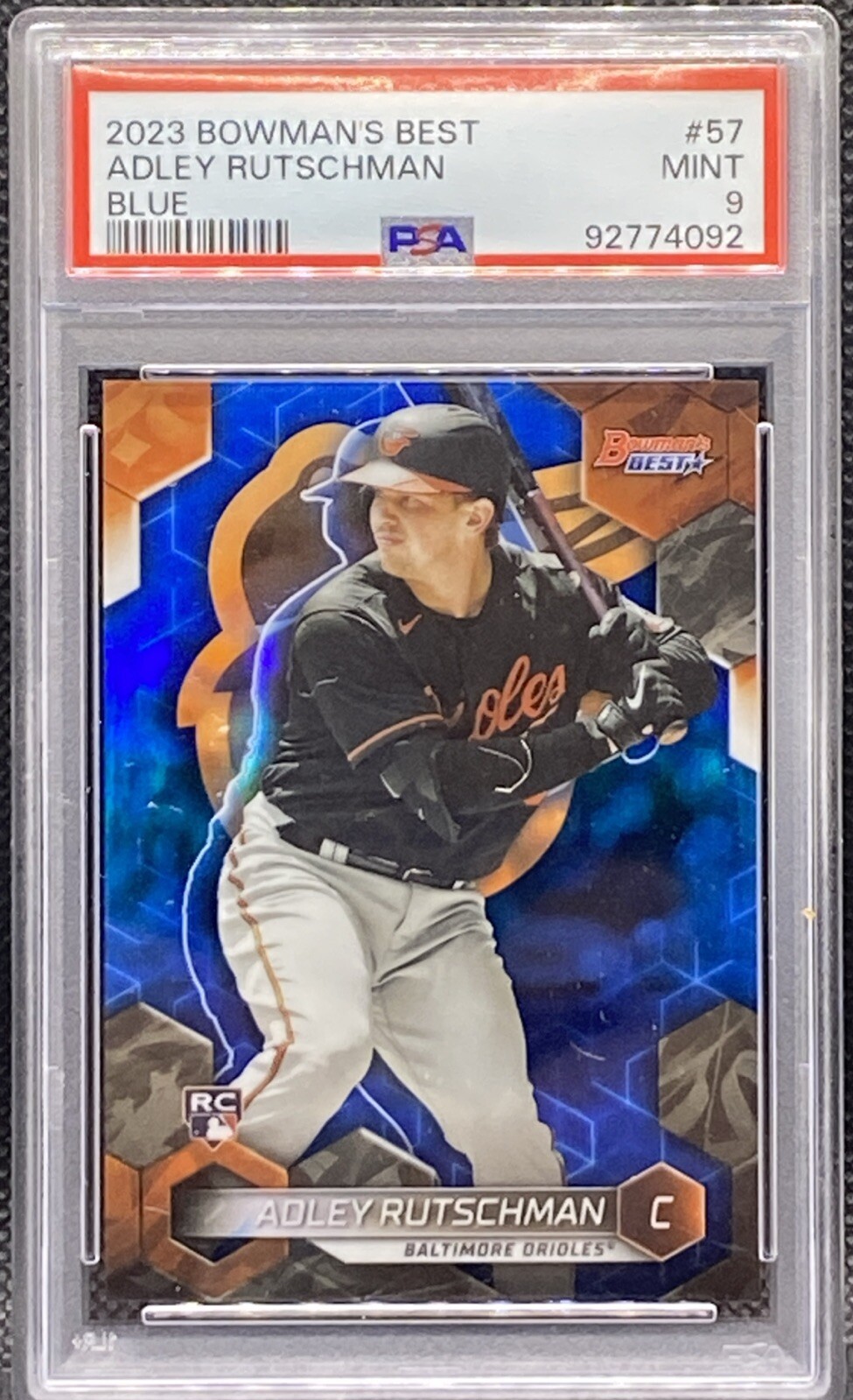 🔥🔥 2023 Bowman's Best Adley Rutschman Blue Refractor RC /150 PSA 9 🔥🔥