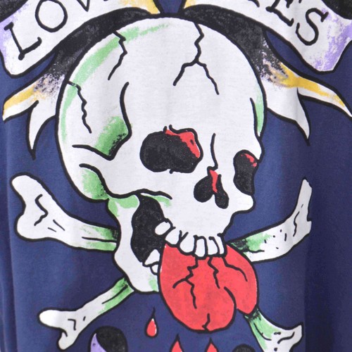 NEW Ed Hardy Love Dies Hard Mens Tee Shirt XXL Eggplannt Cotton Blend - Picture 3 of 7