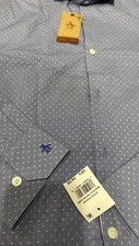 Penguin Men's Heritage Slim Fit Blue Check Long Sleeve Button Front Shirt 15 1/2