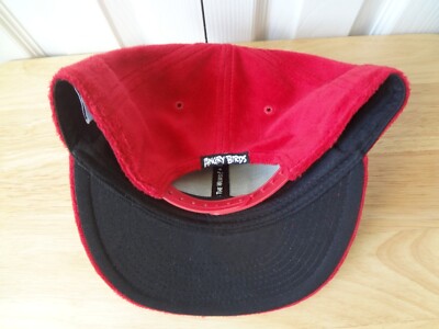 Angry Birds Fuzzy Snapback Cap Hat NEW NWOT Red Flat Brim OSFM