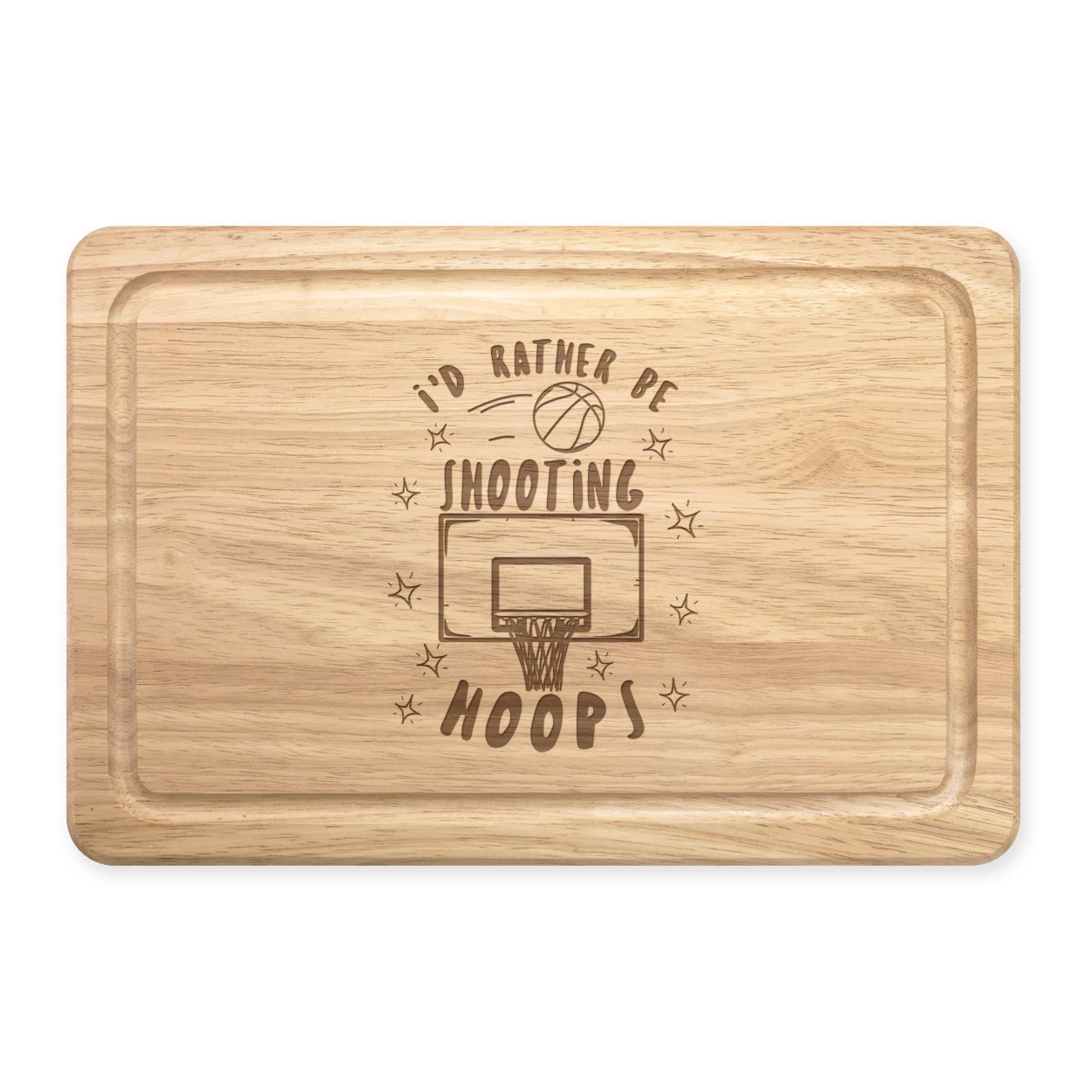 I'd Rather Be Shooting Hoops Rectangular Wooden Chopping Board Funny Basketball