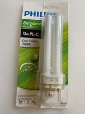PHILIPS Energy Saver Replacement CFL 13W PL-C Cool White 4100K Light Bulb zam