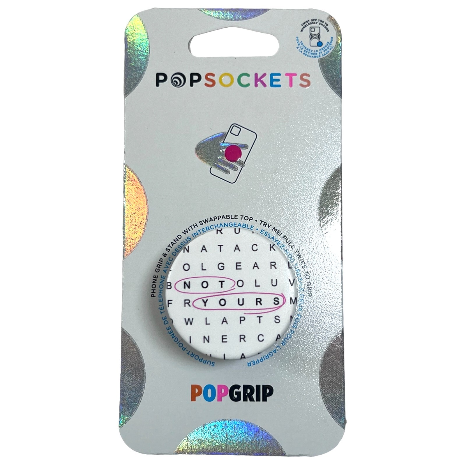 Popsocket My Word Puzzle Not Yours Swappable Top Phone Grip Stand-image
