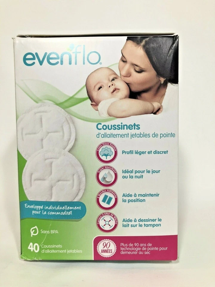 Almohadillas de lactancia ligeras desechables Evenflo Advanced 40 unidades sin PBA NUEVAS EN CAJA Foto 3 de 4