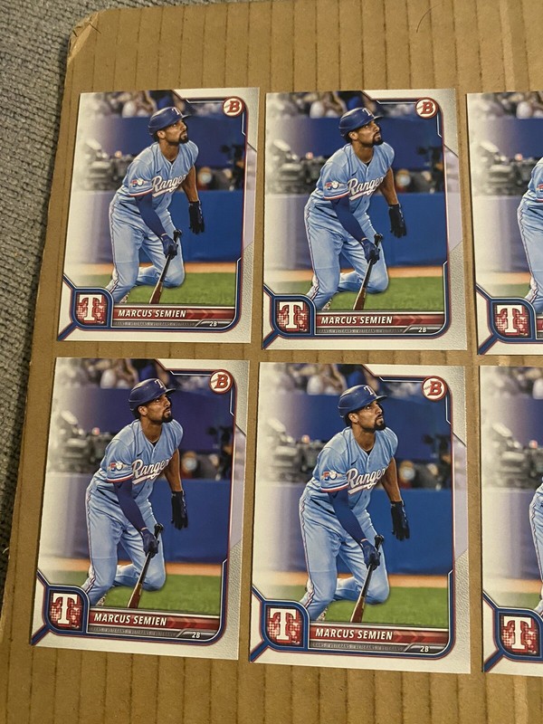 (15) Marcus Semien 2022 Bowman #6 lot #7 Texas Rangers