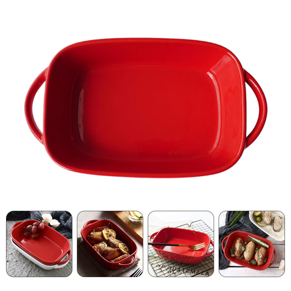 2pcs Ceramic Baking Pan Baking Dish Rectangular Baking Dish Kitchen