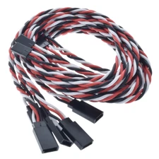 (5) Futaba Servo Extension Leads with 75CM Heavy Duty Twisted 20awg Wire