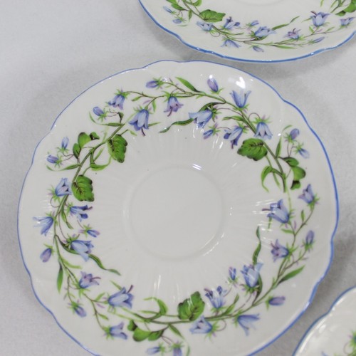Shelley England Harebell Oleander Set of 5 Tea Cup Saucer Plates Fine Bone China - Picture 6 of 11