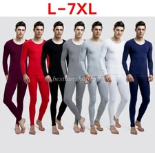 Men Modal Thermal Underwear Long Johns Set Winter Base Layer Top & Bottom 7XL