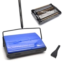 Quiet Carpet Sweeper, Floor Sweeper with Horsehair Roller Brush Strong,Suitab...