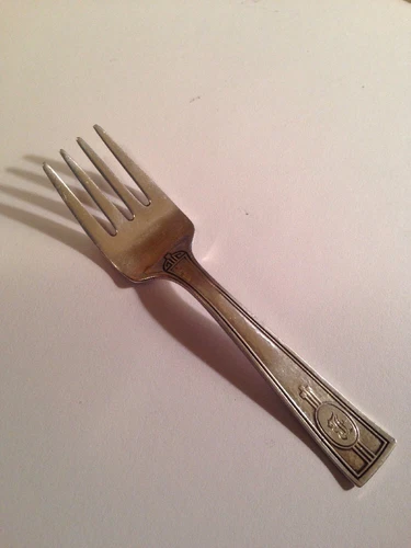 Wallace CARTHAGE Sterling Silver BABY FORK - Monogrammed - 3-5/8"