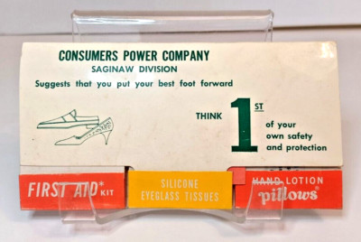 1959 Consumers Power Co Saginaw Division Advertising First Aid Kit and More