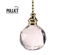BATHROOM PULL CHAIN BRASS CRYSTAL EFFECT LARGE BALL  PULL CORD REPLACEMENT