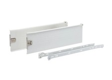 350 x 118 Metal Drawer Box Set Sides with Roller Runners - sold in pair