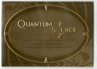 JAMES BOND 50TH ANNIVERSARY SERIES 2 GOLD PLAQUE INSERT P22 QUANTUM OF SOLACE