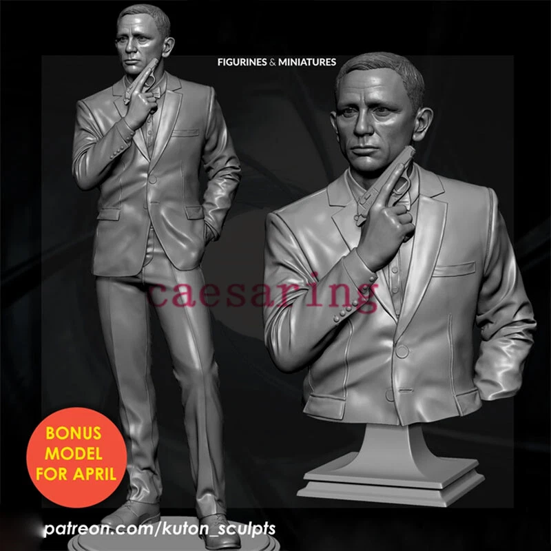 詹姆斯·邦德 3D 打印未上色人偶模型 GK 空白套件全新雕塑库存 — 第 2/4 张图片