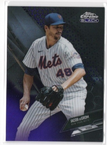 2021 Topps Chrom Schwarz Jacob deGrom Lila Refraktor /150 #93