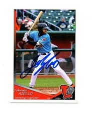 Johnny Aiello signed autographed 2019 Lansing Lugnuts team card Lansdale PA