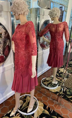 JJs House Dress Raspberry Pink Lace Mother of the Bride size 4/6 NWT | eBay