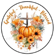 GRATEFUL THANKFUL BLESSED RELIGIOUS ENVELOPE SEALS LABELS STICKERS PARTY FAVORS