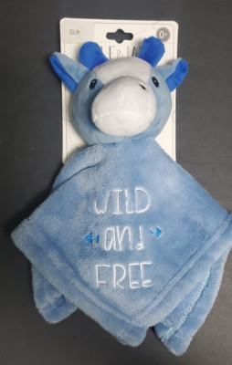 New Elle & Jaye Wild and Free Blue Giraffe Security Blanket Lovey  12'' x 12''