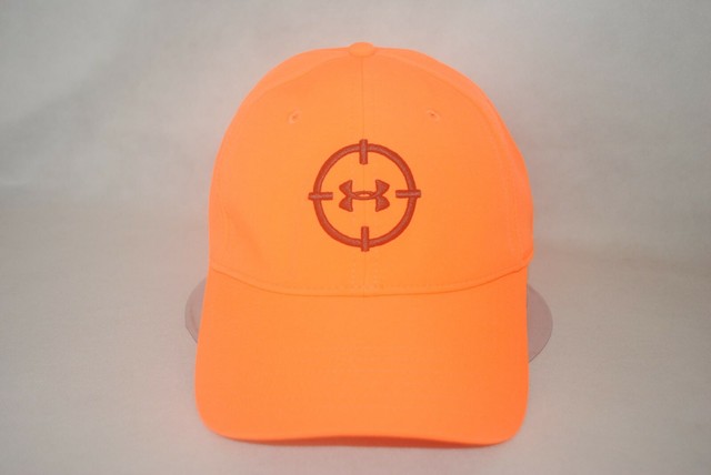 blaze orange under armour stretch fit hat