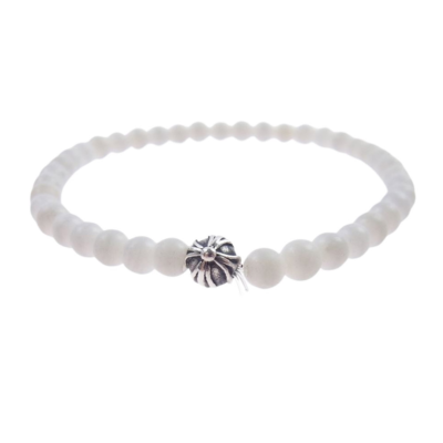 CHROME HEARTS Bracelet BEAD 4mm Beads White Silver Cross | eBay