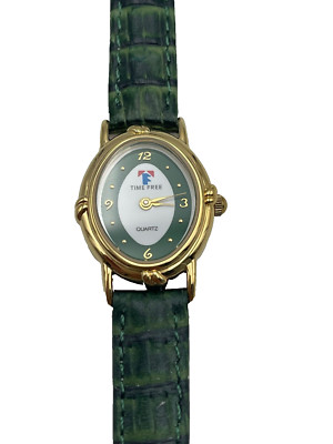 TIME FREE DAMEN UHR OVAL RETRO VINTAGE QUARZ STAHL LEDER