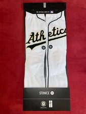 STANCE MLB Oakland Athletics Baseball Home Jersey Crew Socks Large White Yellow