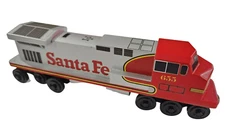 Wooden Whittle Shortline Railroad Santa Fe Warbonnet Engine 655 Locomotive Train