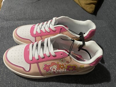 Women's Barbie Sneakers Court Tennis Shoes Hot Pink Flowers