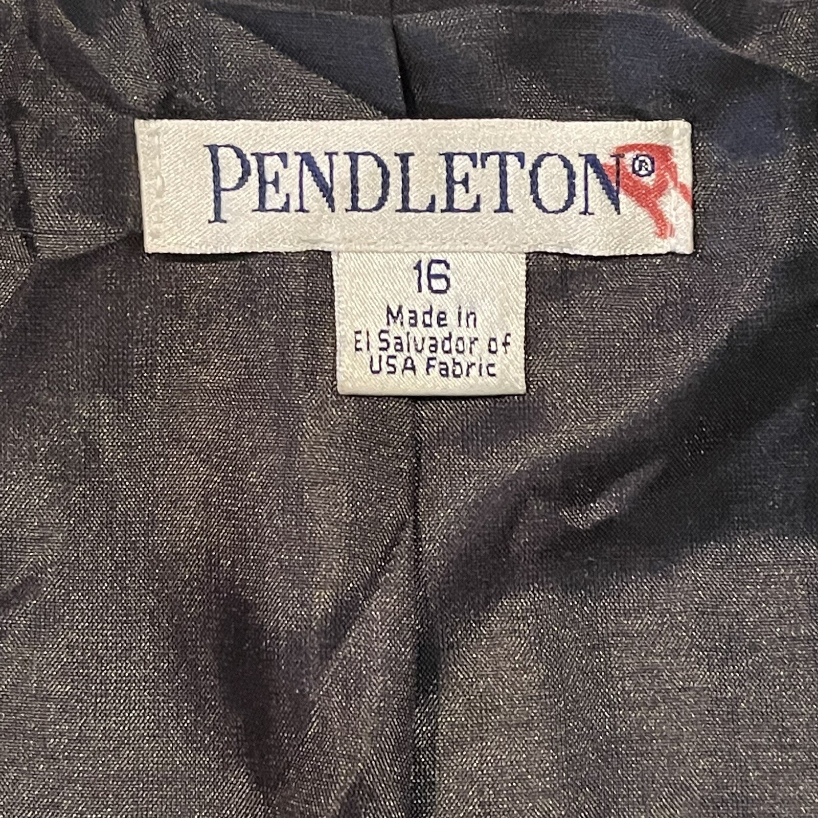 Pendleton Houndstooth Black And White Wool Lined … - image 3