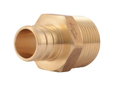 SharkBite UC134LFA10 Lead-Free Brass PEX Adapter 3/4 in. Barbx3/4 in. MNPT Dia.