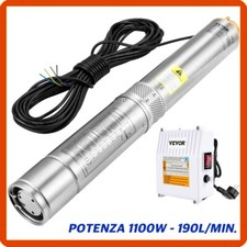 Elettropompa pompa sommersa per pozzi pozzo 1,5HP 190L sommergibile acque chiare