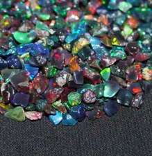 Black Opal Rough, Polished Raw Black Opal crystal, Ethiopian small opal 100 PCS