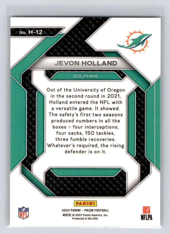 2023 Panini Prizm Jevon Holland #H-12 Emergent - Image 2 of 2