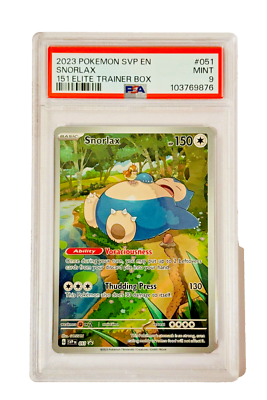 Pokemon Snorlax 151 Pokemon Full Art Promo SVP EN 051 - PSA 9 Mint