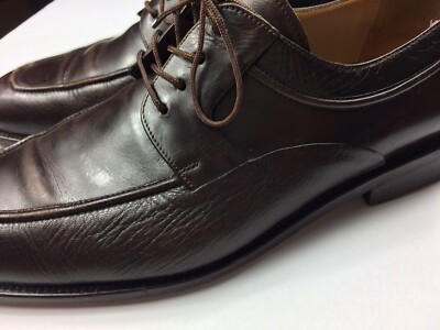 Mezlan Mens La Paz Oxfords Size 12 M Brown Leather Apron Toe Dress Shoes Spain Mezlan Fratello Cognac Pebbled Leather Apron Toe Derby Dress  main image 4