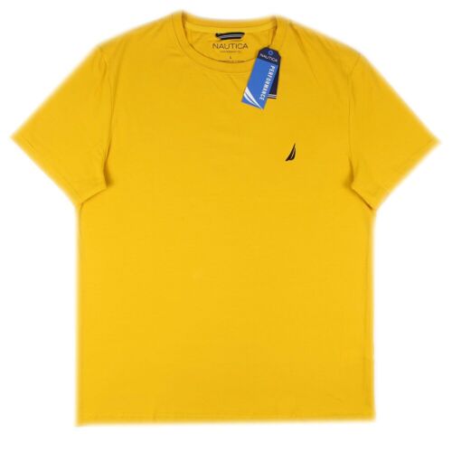 Nautica Men's Short Sleeve Solid Crewneck T-Shirt Yellow V7308B - Picture 1 of 3